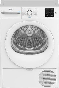 Beko Сушильная машина тепловой насос, 8кг, A++, 55см, дисплей, подсветка барабана, пар, белый BM3T38239WW фото