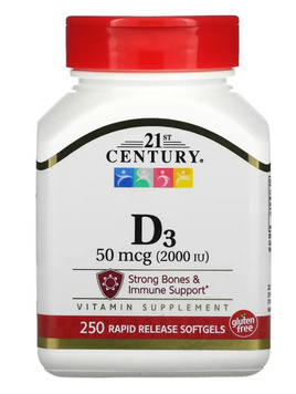 D3 50 mcg (2000 IU) - 250 softgels