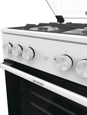 Gorenje Плита комби, 62л, 50x60см, дисплей, газ-контроль, чугун, белый GK5A41WF фото