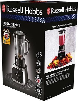 Russell Hobbs Блендер стаціонарний Sensigence , 1000Вт, чаша-1500мл, скло, сенс. управл., чорно-сірий (371121) 28241-56 фото