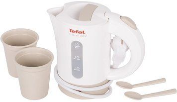 Tefal Електрочайник Travel-o-city 0.5л, Strix, пластик, в комплекті 2 склянки + 2 ложки, біло-бежевий (243031) KO120130 фото