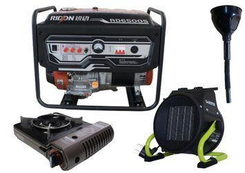 Бензиновый генератор EF Power RD6500S + газовая плитка Orcamp CK-505 + электрический обогреватель Gardyer KRD6500S(K) фото