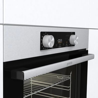 Gorenje Духова шафа електрична, 77л, A+, дисплей, нерж (348718) BO6737E02XK фото