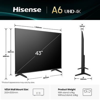LED-телевизор Hisense 43A6Q (7134231) 20015975 фото