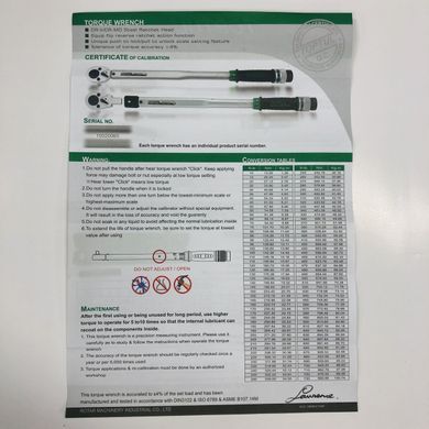 Динамометрический ключ 1/2" TOPTUL 535mm 40-210Nm ANAF1621