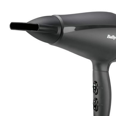 BaByliss Фен Super Light Pro, 2000Вт, режимов-3, HTDC мотор, тонкий концентратор 6 мм, черный 5910E фото