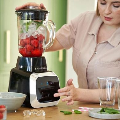Russell Hobbs Блендер стаціонарний Sensigence , 1000Вт, чаша-1500мл, скло, сенс. управл., чорно-сірий (371121) 28241-56 фото