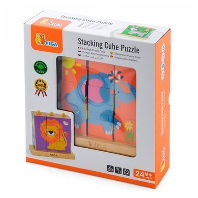 Дерев'яні кубики Viga Toys Башта зі звірятами (50834) dt_927 фото