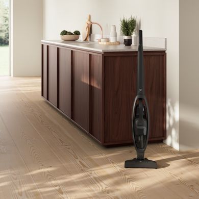 Electrolux Пилосос безпровідний, конт пил -0.3л, автон. робота до 45хв, вага-2.65кг, НЕРА, 2в1, турбо-щітка, 2 насадки, сірий (364687) ES31CB18GG фото
