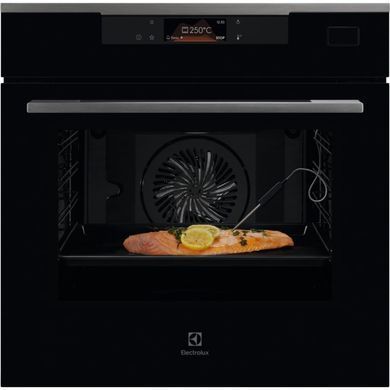 Electrolux Духовой шкаф электрический, 70л, А++, пар, дисплей, конвекция, ф-ция пароварки, телескопические направляющие, черный KOBBS39H фото