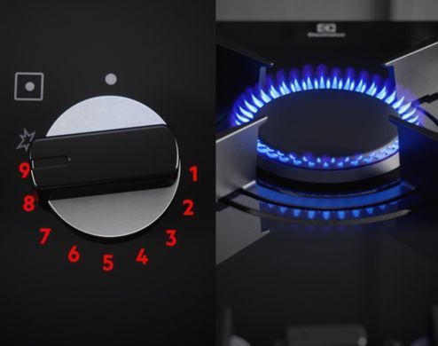 Electrolux Варильна поверхня газова на склі, 60см, чавун, електрон. керування, Hob2Hood, чорний (365514) KGG643753K фото
