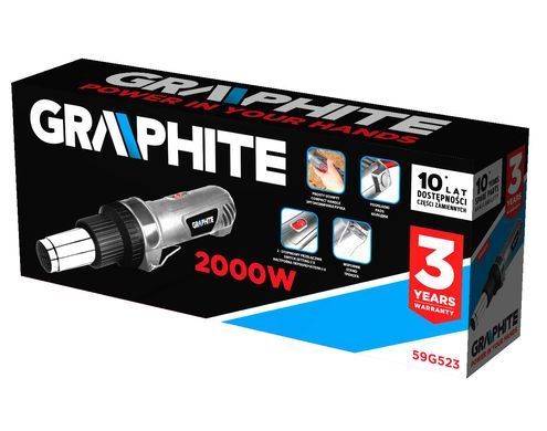 Термофен GRAPHITE 59G523, 2000 Вт, температурный диапазон 350&deg;C и 550&deg;C, прямой 59G523 фото