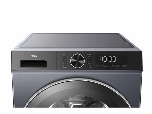 TCL Пральна машина фронтальна, 9кг, 1400, A+++, 57см, дисплей, пара, інвертор, сірий (384755) FP0934SA1UA фото