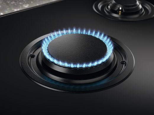 Electrolux Варильна поверхня газова на склі, 60см, чавун, електрон. керування, Hob2Hood, чорний (365514) KGG643753K фото