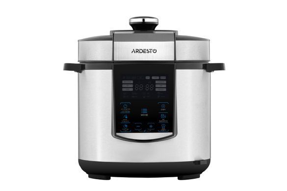Мультиварка-скороварка ARDESTO MPC-P226, 900Вт, чаша-6л, электр. управление, книга рецептов, нерж. сталь+пластик, серебристая (364580) MPC-P226 фото