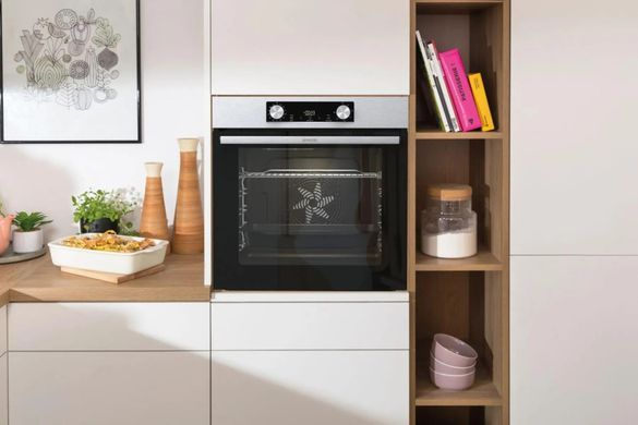Gorenje Духова шафа електрична, 77л, A+, дисплей, нерж (348718) BO6737E02XK фото