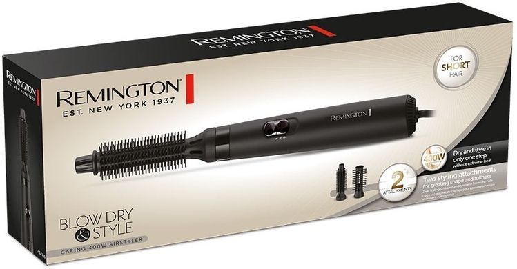 Remington Фен-щетка Dry & Style Caring, 400Вт, режимов-2, иониз-я, керамика, черный AS7100 фото