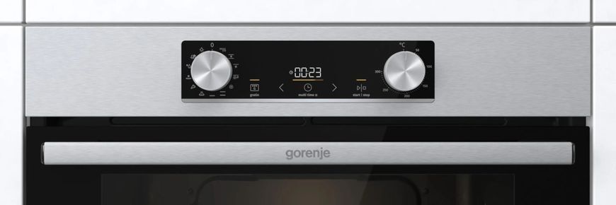 Gorenje Духова шафа електрична, 77л, A+, дисплей, нерж (348718) BO6737E02XK фото