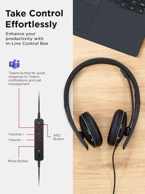 Гарнитура Lenovo Wired ANC Headset Gen 2 (Teams) 4XD1M45627 фото