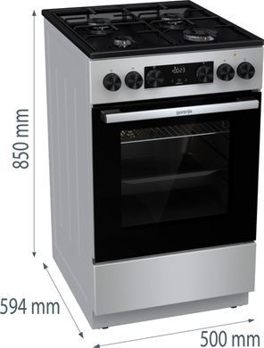 Gorenje Плита комби, 62л, 50x60см, дисплей, IconLed, эмалированные, титан GK5C60SJ фото