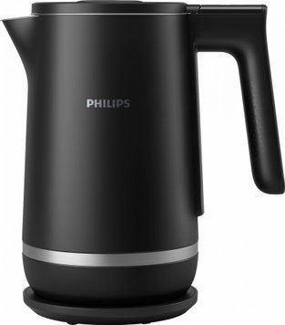 Philips Електрочайник Series 7000, Strix, з подвійними стінками, 6 темп.реж, чорний (376888) HD9396/90 фото