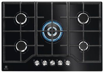 Electrolux Варочная поверхность газ на стекле, 75см, чугун, черный KGG75362K фото