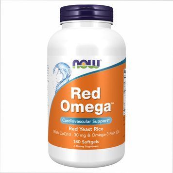 Красный рис и Омега с CoQ10 (Red Omega, Red Yeast Rice with CoQ10) 180 капсул