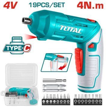 Шуруповерт TOTAL Акум. викрутка TSDLI0442 4В, сумісність з Type-C, без ЗП TSDLI0442 фото
