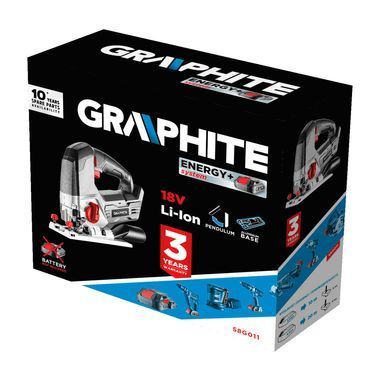 Лобзик GRAPHITE 58G009, аккумуляторний 18 В без аккумулятора та зарядного пристрою, з регулюванням кута та маятниковим ходом 58G011 фото