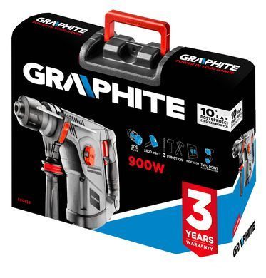 Перфоратор GRAPHITE 58G858 SDS+ 900 Вт, 4.2 Дж, 3 режима, с кейсом 58G858 фото