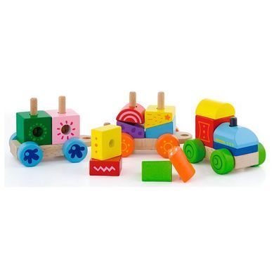 Деревянный поезд Viga Toys Яркие кубики (50534) dt_2320 фото