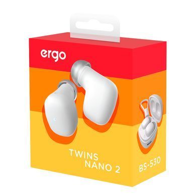 Навушники ERGO BS-530 Twins Nano 2 White (6918160) BS-530W фото