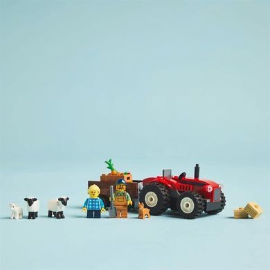 Конструктор LEGO City Червоний фермерський трактор із причепом і вівцями 116 деталей (60461)