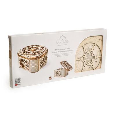 Дерев'яний механічний 3D конструктор Ugears Скринька з секретом (70031) dt_93572 фото