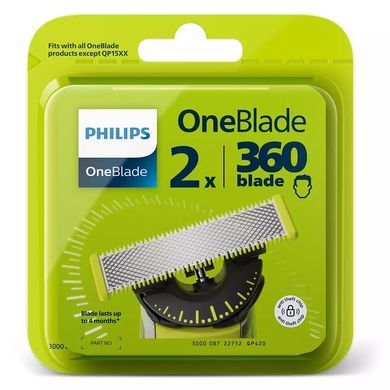 Тример PHILIPS QP420/50 OneBlade Змінне лезо, 2 шт