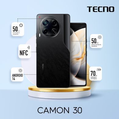 TECNO Смартфон Camon 30 (CL6) 6.78" 8/256ГБ, 2SIM, 5000мА&bull;год, Basaltic Dark (376140) 4894947020469 фото