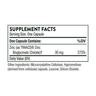 Цинк Бісгліцинат (Zinc Bisglycinate) 30 мг 60 капсул