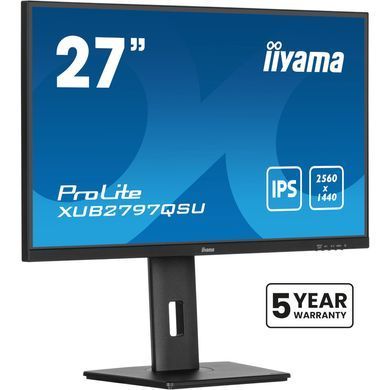 27" 16:9 IPS РК монітор, 2560х1440, 1 мс (MPRT), 100 Гц, Adaptive Sync, 1xHDMI 2.0/1xDP 1.2/2xUSB 3. IIYAMA XUB2797QSU-B2 3729304 фото