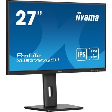 27" 16:9 IPS РК монітор, 2560х1440, 1 мс (MPRT), 100 Гц, Adaptive Sync, 1xHDMI 2.0/1xDP 1.2/2xUSB 3. IIYAMA XUB2797QSU-B2 3729304 фото