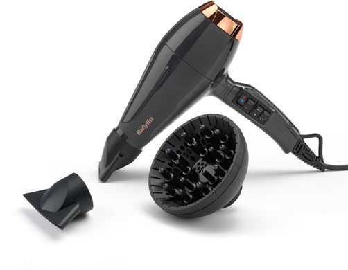 BaByliss Фен Air Pro, 2200Вт, 2 режими, дифузор, іоніз-я, хол. обдув, чорний (381307) 6719DE фото