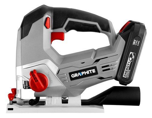 Лобзик GRAPHITE 58G009, аккумуляторний 18 В без аккумулятора та зарядного пристрою, з регулюванням кута та маятниковим ходом 58G011 фото