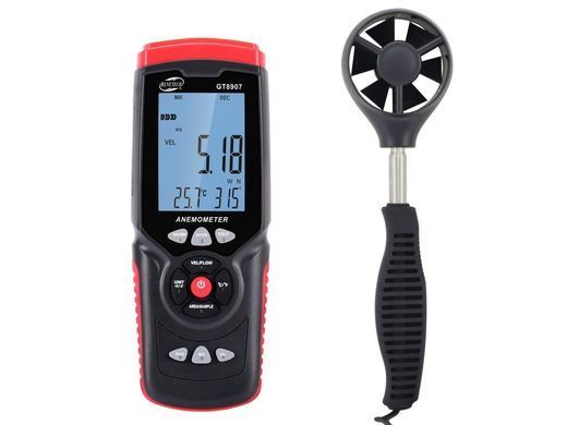 Анемометр профессиональный USB 0,3-45м/с, 0-45&deg;C BENETECH GT8907