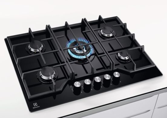 Electrolux Варильна поверхня газова на склі, 75см, чавун, чорний (365539) KGG75362K фото