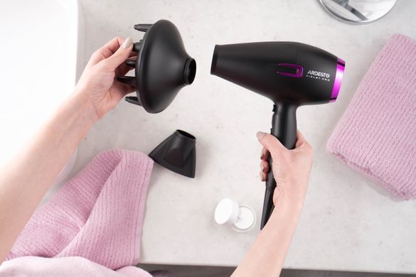 ARDESTO Фен Violet PRO HD-Y221PRO ,1750-2100Вт, 2 швидкості, 3темп.режими,дифузор, чорний (359659) HD-Y221PRO фото