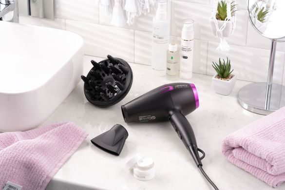 ARDESTO Фен Violet PRO HD-Y221PRO ,1750-2100Вт, 2 швидкості, 3темп.режими,дифузор, чорний (359659) HD-Y221PRO фото