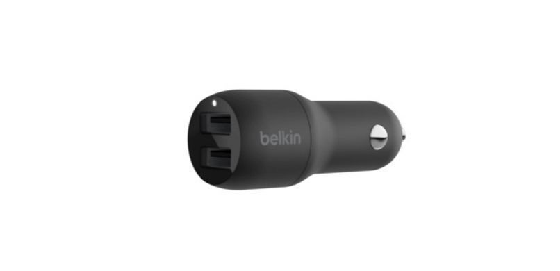 Зарядний пристрій автомобільний Belkin 24Вт 2хUSB-A, чорний (CCB001BTBK)
