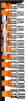 Набор торцевых головок с трещеткой Neo Tools 10-000 1/4", 14 шт. 10-000 фото