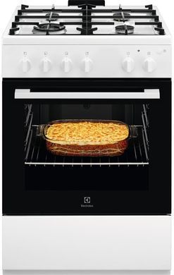 Electrolux Плита газова, 59л, 60x60см, чавун, білий (379052) LKG600011W фото