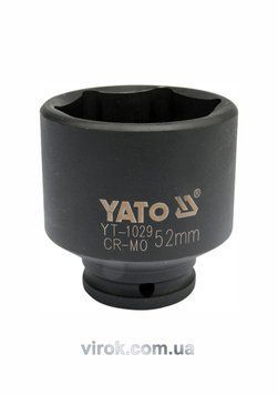 Головка торцева ударна 6-гранна YATO : для ступиць, квадрат 1/2", М= 52 мм, L= 72 мм