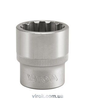 Головка торцева YATO : квадрат 1/2", "Spline", M= 22 мм, L= 38 мм